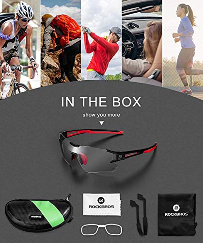 - ROCKBROS Cycling Photochromic Sunglasses | UV400 Protection | Transparent Rimless -