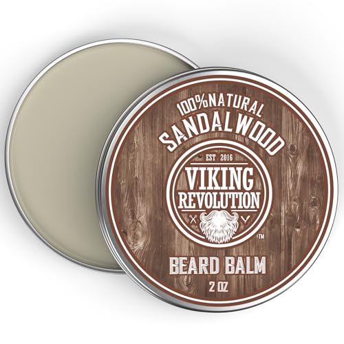 - Viking Revolution - Beard Balm - Natural Beard Balm For Men With Argan & Jojoba Oils -