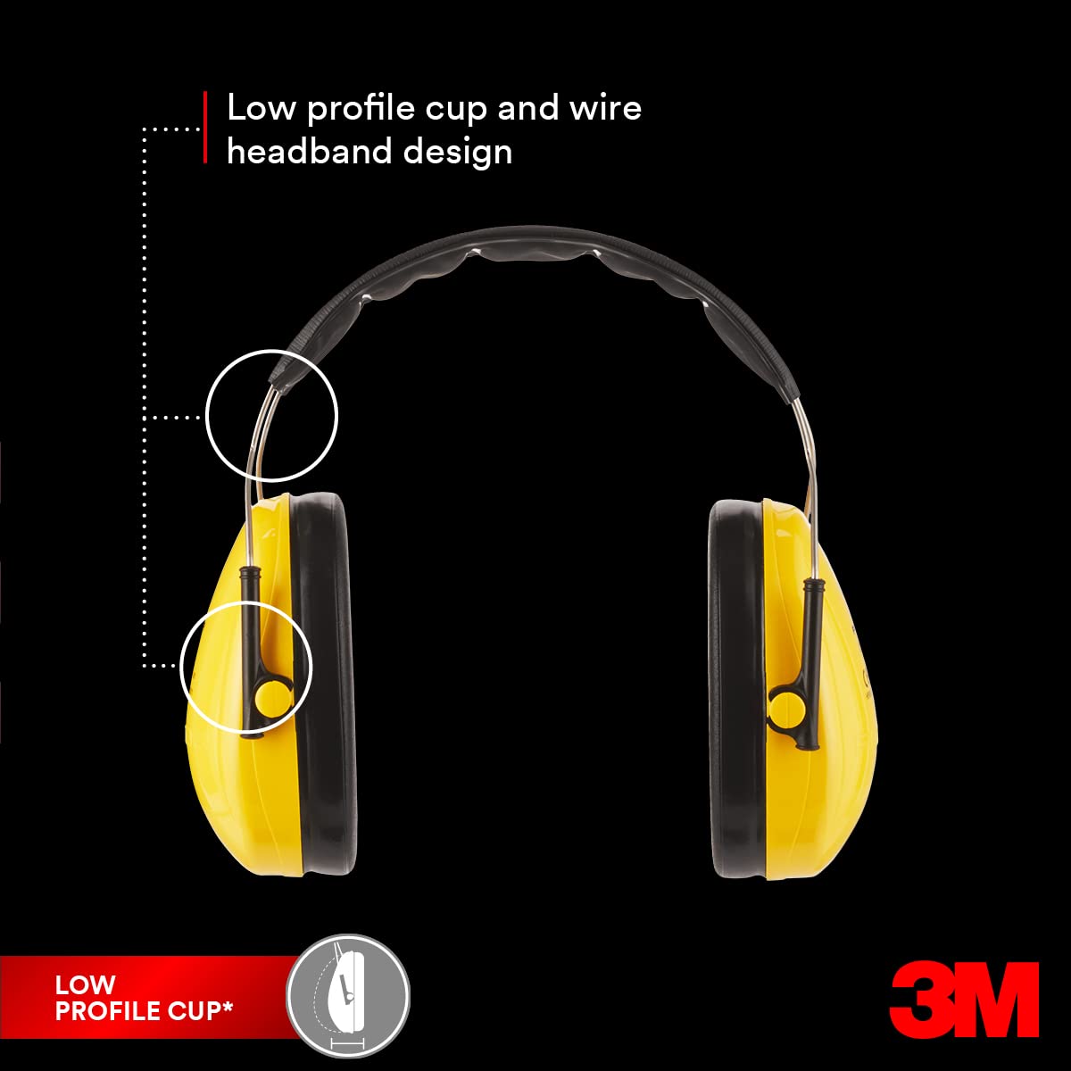 3M Peltor Optime I, H510AC1, Ear Muffs Headband, Lightweight Ear defenders, Hearing Protection reduces noise level by up to 27dB, Pack of 1,Yellow