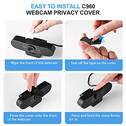 - EMEET 1080P Webcam with Microphone | C960 Web Camera | 2 Mics Streaming Webcam with Privacy Cover | 90°View Computer Camera -