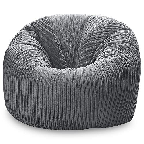 - Jumbo Cord Beanbag Chair | Large in Plush | Great as Beanbag Lounger/Recliner -