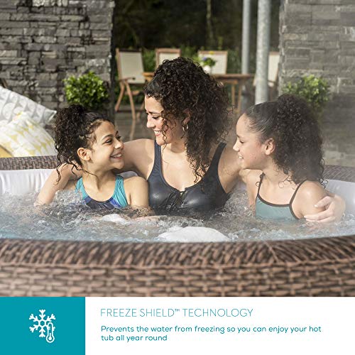 - Lay-Z-Spa St Moritz Hot Tub | 180 AirJet Massage System | Rattan Design | Inflatable Spa with Freeze Shield | 5-7 Person -