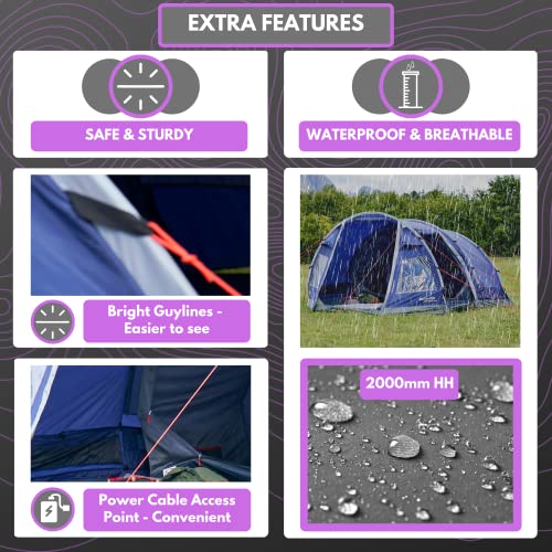 - Eurohike Rydal 500 Tent for 5 People | Darkened Bedrooms | Separate Living Area | 5 Man | Easy to Pitch -