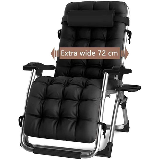- DQCHAIR Outdoor Reclining Zero Gravity Chair with Cup Holder | Extra Wide Adjustable Lounger Chair -