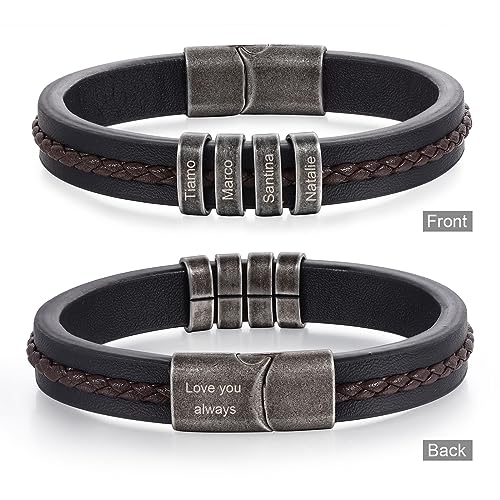 - Personalised Name Bracelets for Men | Infinity Leather Bracelet to My Man -