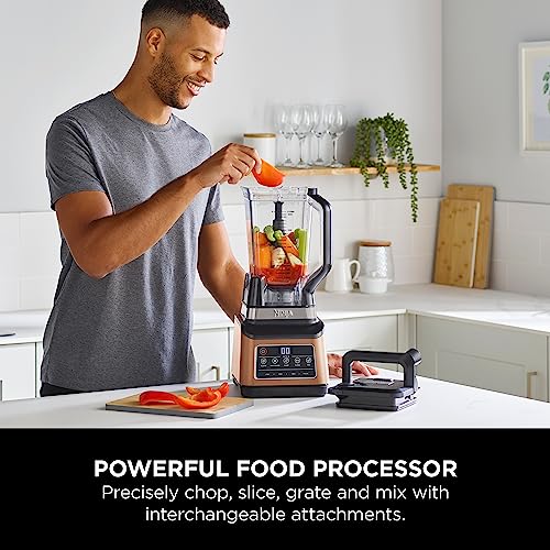 - Ninja 3-in-1 Food Processor & Blender | Copper/Black -