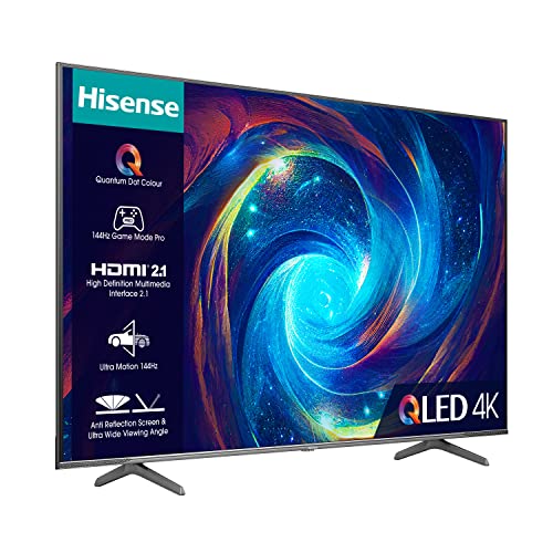 - Hisense 65 Inch QLED Gaming TV 65E7KQTUK PRO | 144Hz VRR | HDMI 2.1 | Freesync Premium | Quantum Dot Colour | VIDAA U7 | Youtube | Freeview Play | Netflix | Disney+ -