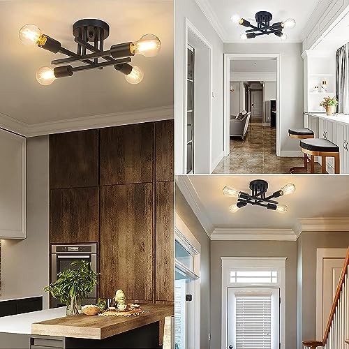 - Licperron Vintage Ceiling Light | Vintage Semi Flush Mount | 4 Light Ceiling Light -