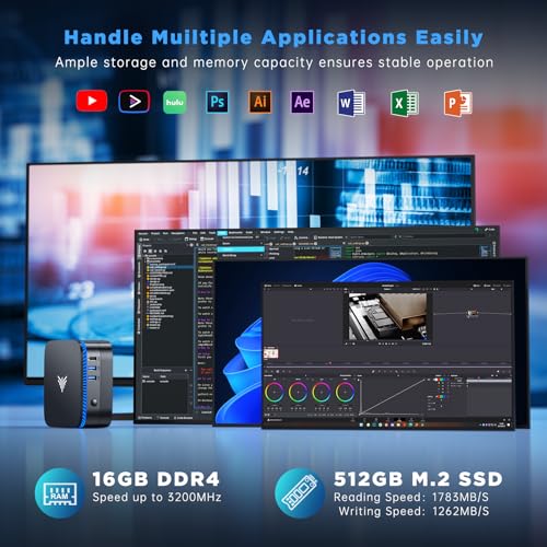 - NiPoGi Mini PC With WiFi 6 | 16GB RAM+512GB M.2 SSD | Ιntel Alder Lake-Ν100 -
