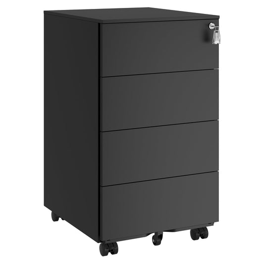 - SONGMICS Mobile File Cabine | Lockable | 4 Drawers To Hold Documents & Stationery | Pre-Assembled | File Cabinet for Office | 39 x 45 x 69.3 cm | Ink Black OFC064B16 -