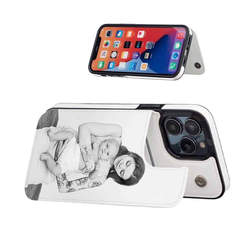 - YOOCUSTOM Personalised Custom Wallet Phone Case Cover for Apple iPhone 14 13 12 11 Pro Max Mini X XS XR SE 7 8 Plus, Customised PU Leather Flip Folio Cases Card Slot Holder Photo Picture (WBC-P1)