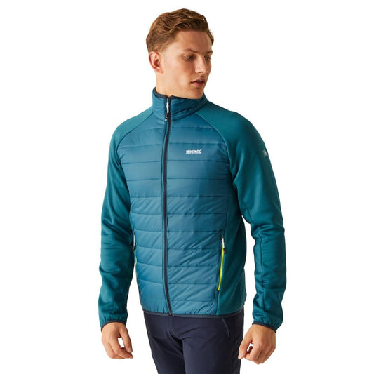 - Regatta Mens Hybrid Full Zip Jacket Padded Coat | Moroccan Blue(Citron Lime) -