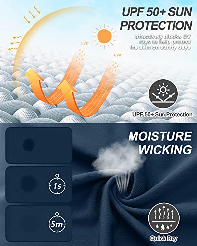 33,000ft Men's Polo Shirt Short Sleeve T-Shirt Golf Polo Moisture Wicking Polos Quick Drying Polos Outdoor Sports Athletic Tennis Performance Breathable T-Shirt for Golf Tennis Work Dark Blue M