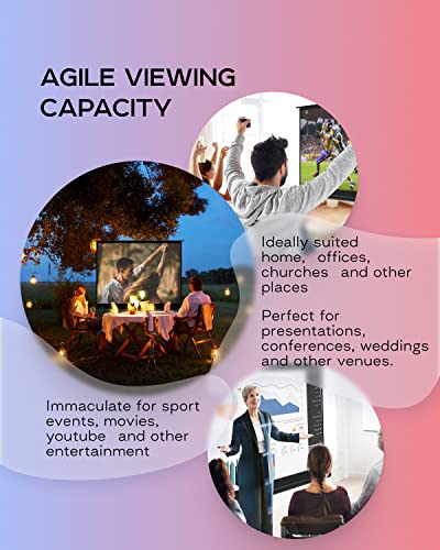 - Projector Screen with Stand 100 inch | Indoor and Outdoor Projection Screen -