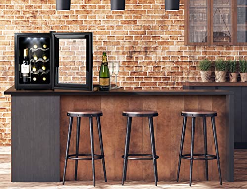 Barcool VINO12 – Table-Top Wine Fridge Black | 5-18°C | Wine Cooler | LED + Digital Display | Glass Door Drinks Cellar | Single-Zone