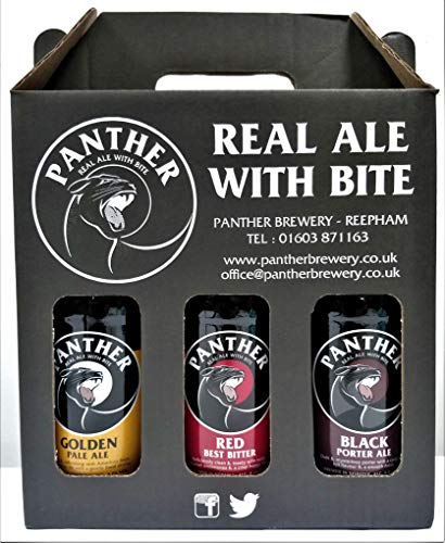 - Panther Brewery 3 x 500ml Bottle Gift Pack | (Red, Golden, Black) | Real Ale -