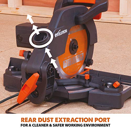 - Evolution Power Tools R210CMS Compound Mitre Saw | Multi-Material Cutting TCT Blade -