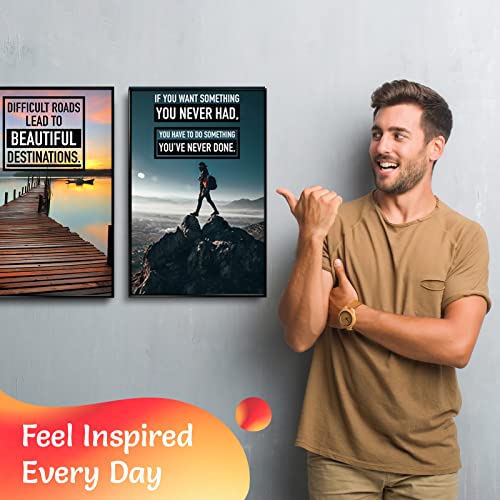 - Motivational Posters | Inspirational Quotes Wall Art Set of 6 -