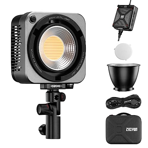 - ZHIYUN MOLUS G200 COB LED Video Light 200W CCT 2700K-6500K Bowens Mount