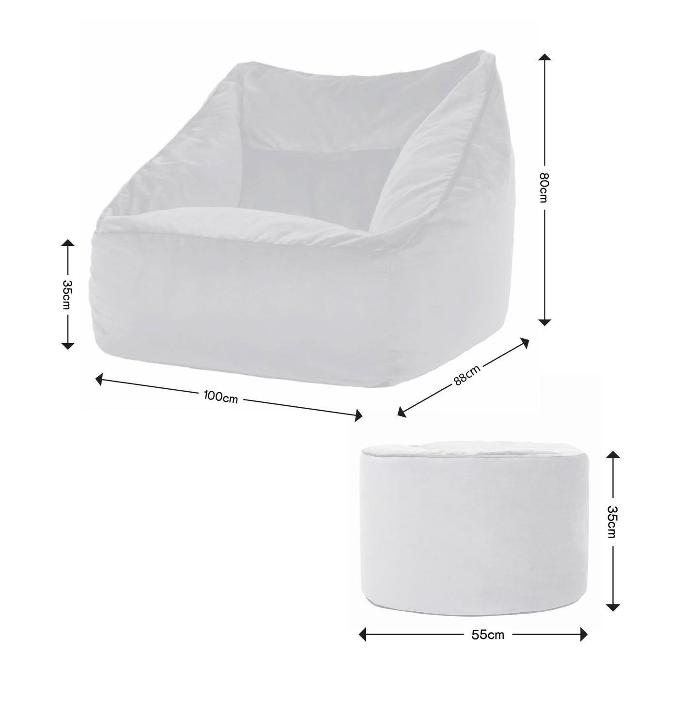 - icon Natalia Bean Bag Chair and Footstool -
