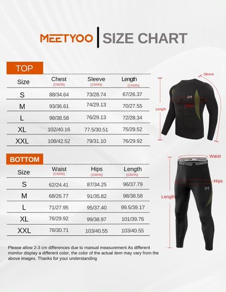 - MEETYOO Men's Thermal Underwear Set -