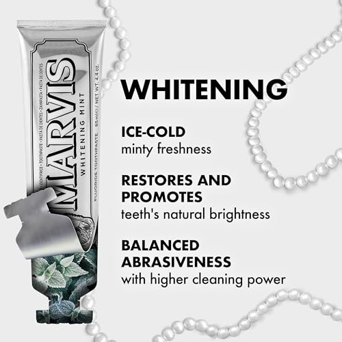 - Marvis Whitening Toothpaste | Mint | 85ml | Promotes the Natural Whitening of the Teeth -