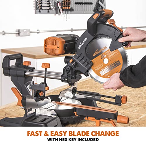 - Evolution Power Tools R255SMS-DB+ Double Bevel Sliding Mitre Saw -