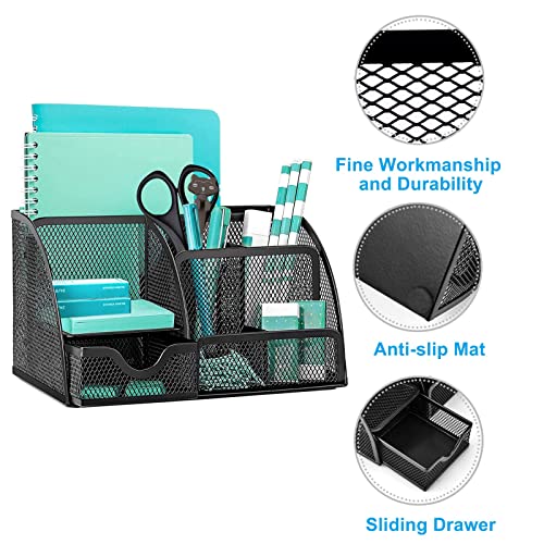 - OKPOW Mesh Desk Organiser | Multi-Use Desk Tidy | Pen Holder -