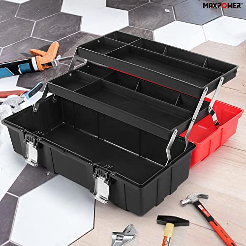 - Tool Box 17-Inch | MAXPOWER Lightweight Cantilever Tool Box | Organiser-