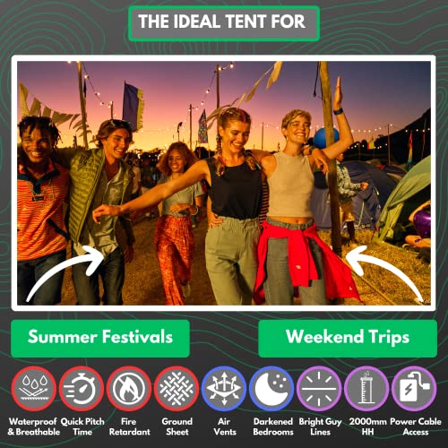 - Eurohike Rydal 500 Tent for 5 People | Darkened Bedrooms | Separate Living Area | 5 Man | Easy to Pitch -