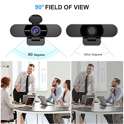 - EMEET 1080P Webcam with Microphone | C960 Web Camera | 2 Mics Streaming Webcam with Privacy Cover | 90°View Computer Camera -