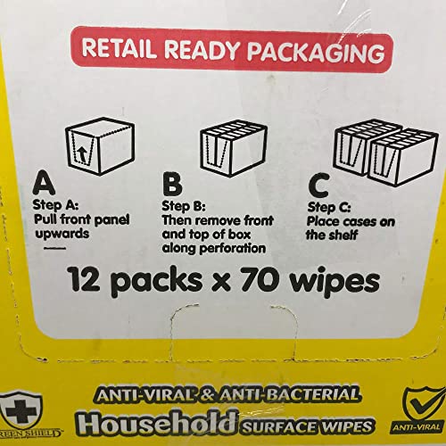 - Greenshield Antibac Household Surface Wipes | 12 x Boxs Of 70 Wipes -