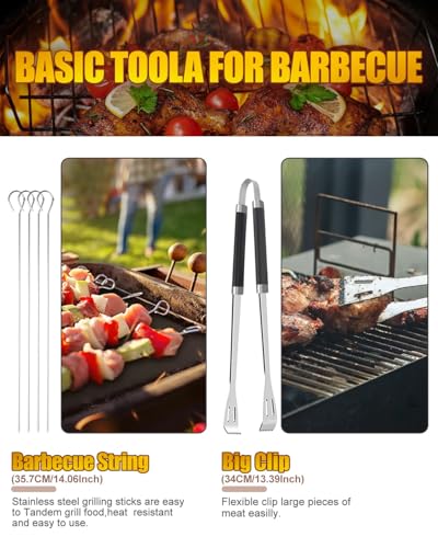 - Trongle BBQ Tools Set | 11pcs | Stainless Steel BBQ Utensils Set | Heat Resistant Handles| BBQ Accessories  -