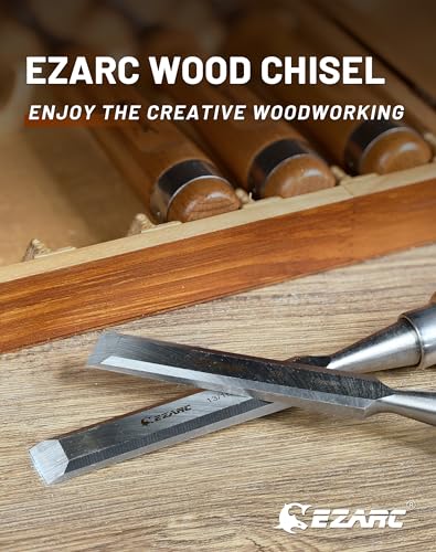 - EZARC 6pc Wood Chisel Set for Woodworking | CRV Steel with Ash Wood Handle -