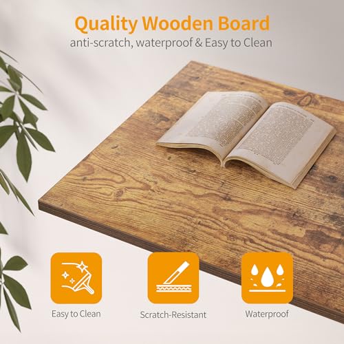 CubiCubi L-Shaped Desk with Hutch, 150x120x144 cm Corner Computer Desk, Large Home Office Desk with Bookshelf and Storage Shelves, Space-Saving, Rustic Brown