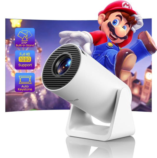 - Mini Projector【Auto Keystone & Short Throw】| 15000 Lumen WiFi Bluetooth Portable Phone Projector 4K -