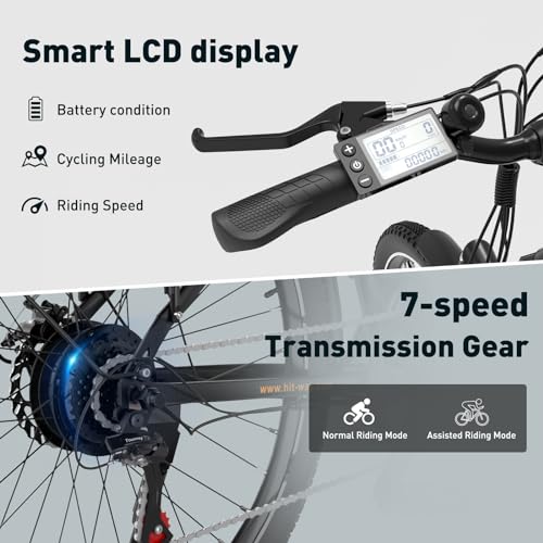 - HITWAY Electric Bike for Adults | 28" Electric Bicycle Commute E-bike | 36V 12Ah Removable Battery | 250W Motor | 7-Speed Gear -