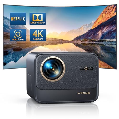 - Projector【Official Netflix & Dolby Audio】| 26000 Lumen Auto Focus & Keystone Smart Projector | WiFi 6 Bluetooth FHD 1080P Portable Projector -