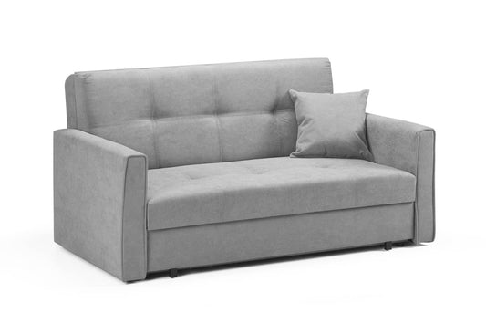 - Honeypot Sofabed \ Viva 2 Seater Sofabed with Storage | Grey Fabric Couch with Pull Out Double Sofabed | Setup Included -