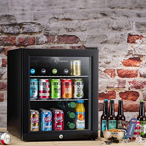 - Subcold Super50 LED | Mini Fridge Black | 50L Beer, Wine & Drinks Fridge -