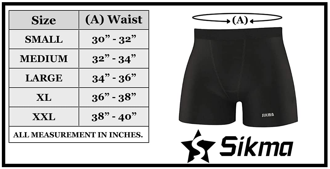 - Sikma Mens Compression Boxer Shorts|  Baselayer Skin Tight Briefs -