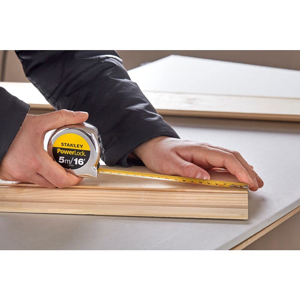 - Stanley | Metric/Imperial Tape Measure | Powerlock with 19mm Blade | 5m/16' -