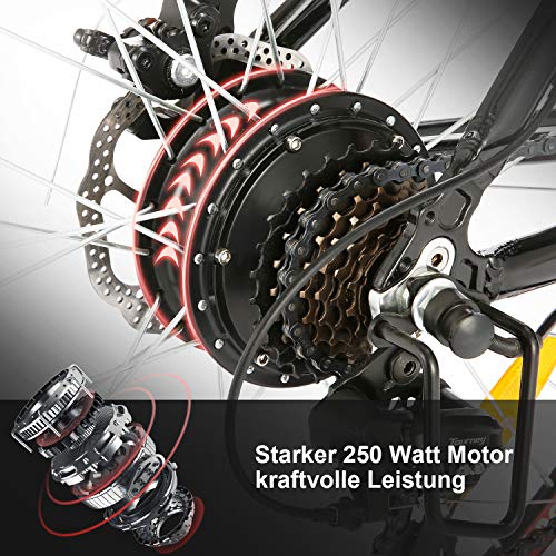 ANCHEER Upgraded Electric Mountain Bike, 250W 26'' Electric Bicycle with Removable 36V 12.5 AH Lithium-Ion Battery for Adults, 21 Speed Shifter