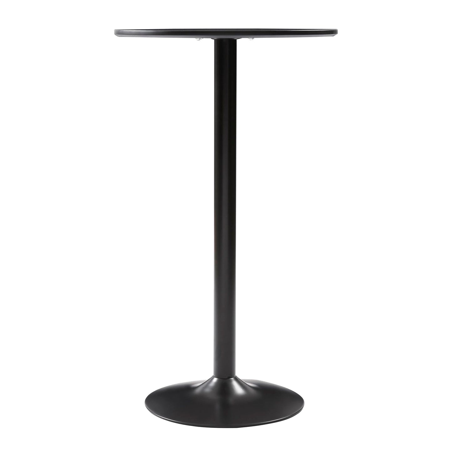 - Panana Black Round Bar Table | Counter Bistro Pub Table | 60CM Top 104CM Height -