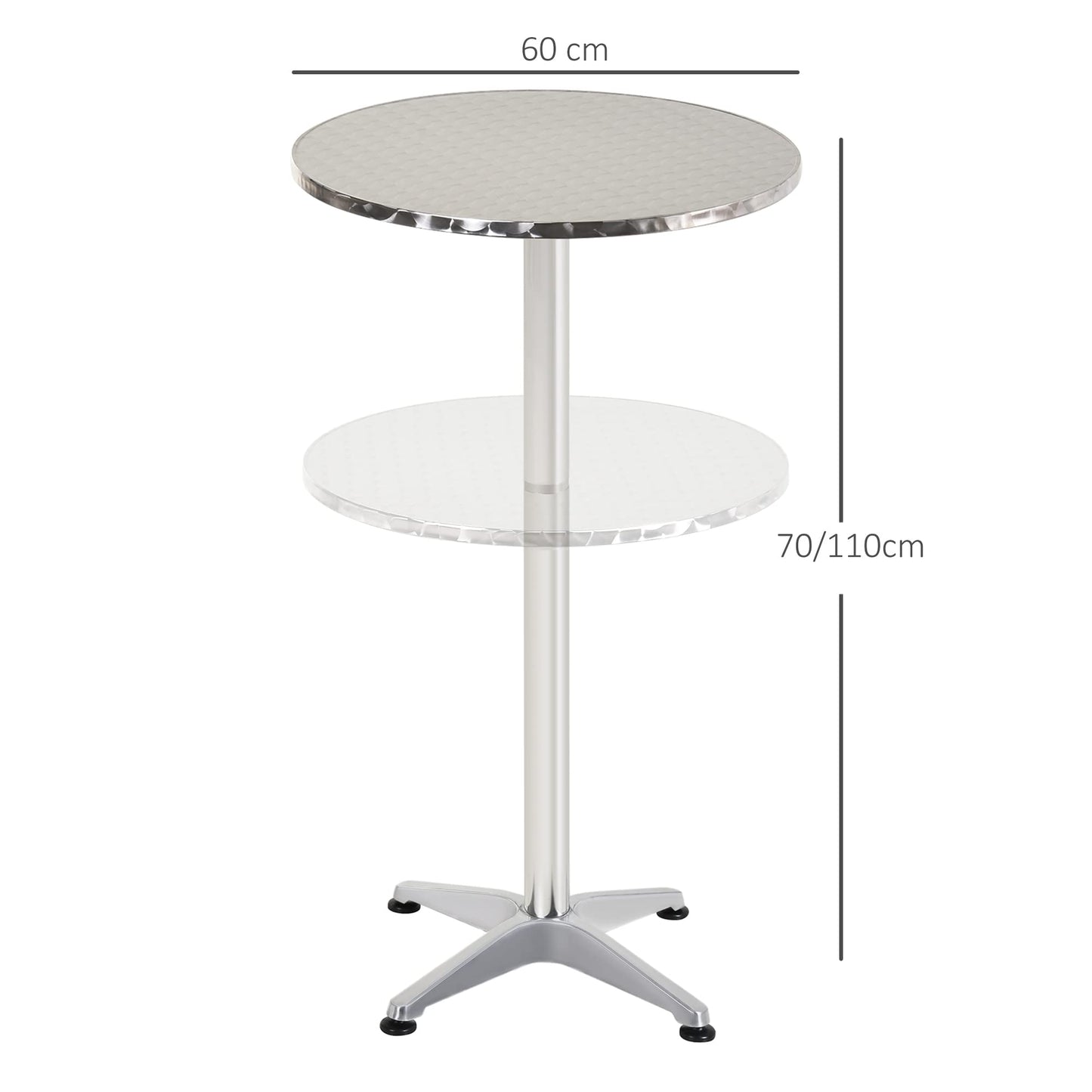 - HOMCOM Aluminum Bistro Bar Table | Round Tabletop Dining -
