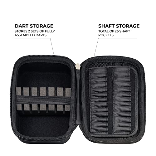 Bullseye Darts EVA Dart Case | Designed for 2 Sets of Steel & Soft Tip Darts and Accessories (W459)