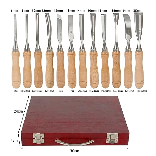 12-piece chisel set, wood chisel set, notch carving set, woodwork chisel set, professional chisel set for wood carving, carpentry, wood chisel set for beginners, professionals carvers