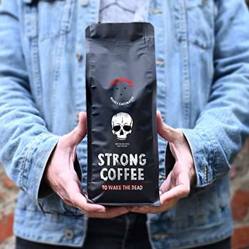 - Strong Coffee to Wake the Dead - 500g Ground Coffee | Intense Body and Full Flavour | High Caffeine | Natural Strong Coffee -