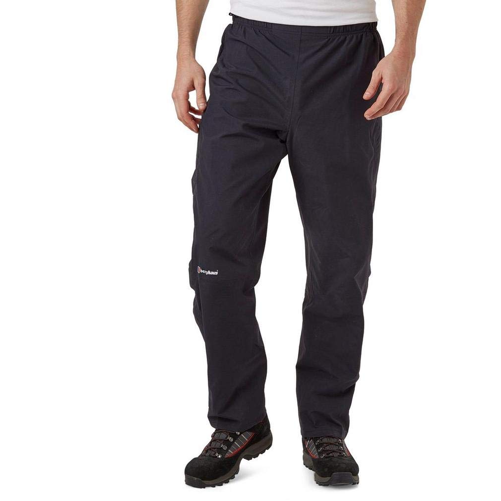 Berghaus Men's Hillwalker Gore-Tex Waterproof Trousers, Durable, Comfortable Rain Pants, Black, L Regular (31 Inches)