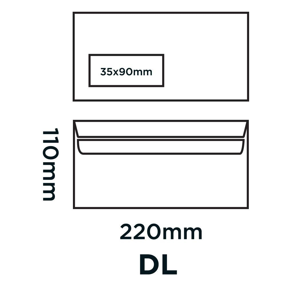 Blake Purely Everyday DL 110 x 220 mm 80gsm Self Seal Window Envelopes (FL2884/500) White - Pack of 500